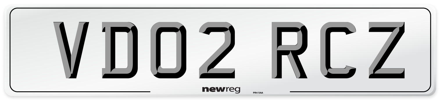 VD02 RCZ Number Plate from New Reg